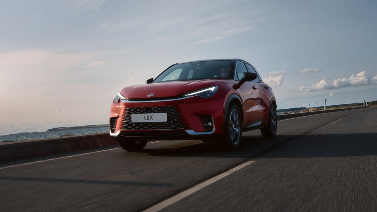 Lexus LBX driving along a coastline